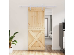Vidaxl Porta Deslizante 80 X 210 Cm Natural E Branco
