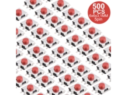 Interruptor De Montagem Em Superfície Laxiscreed, 5 Pinos, 6x6x3,1 Mm, Pack De 500 Unidades