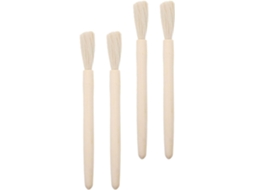 Conjunto De 4 Escovas Limpeza Para Escala Laboratório Com Cabo Madeira E Cerdas Lã, Ergonômicas E Duráveis Para Limpeza