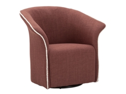 Cadeira Giratória Siena Bordeaux 83,5x66x80 Cm - Cadeira Estofada Com Base Giratória, Estrutura Em Ferro E Madeira, Design Elegante E Moderno.