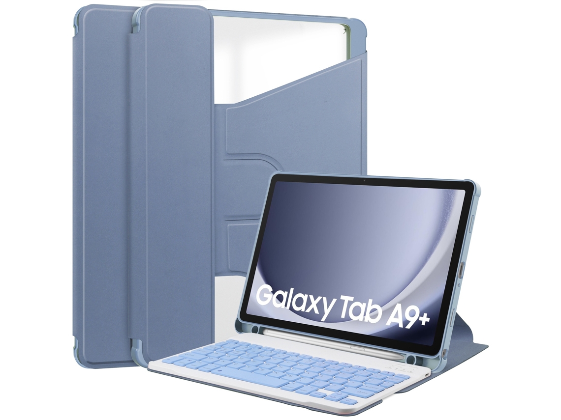Elysve Capa Com Teclado Bluetooth Para Samsung Tab A9 Plus/a9 11 Polegadas X210 Capa Protetora Acr, Lavanda