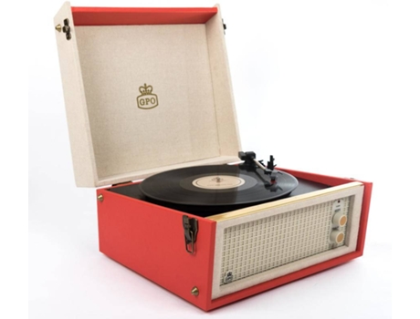 Gira-Discos GPO RETRO Bermuda Creme e Vermelho