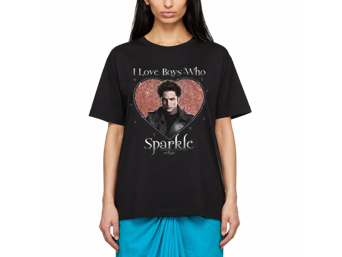 Rockinstone Twilight Movie Love The Sparkle Black Adult T-shirt Size:m