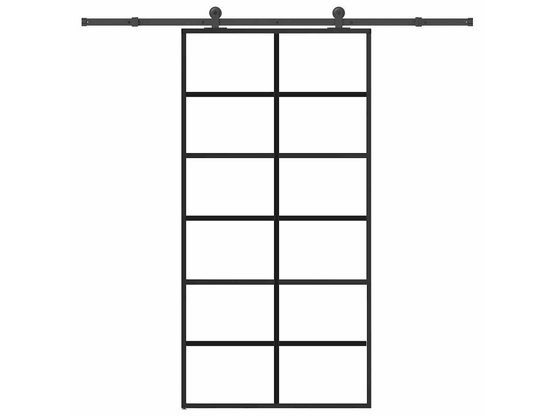 Sliding Door, Sliding Doors Vidaxl Preto Vidro (102 X 205 Cm (213.5 Cm))