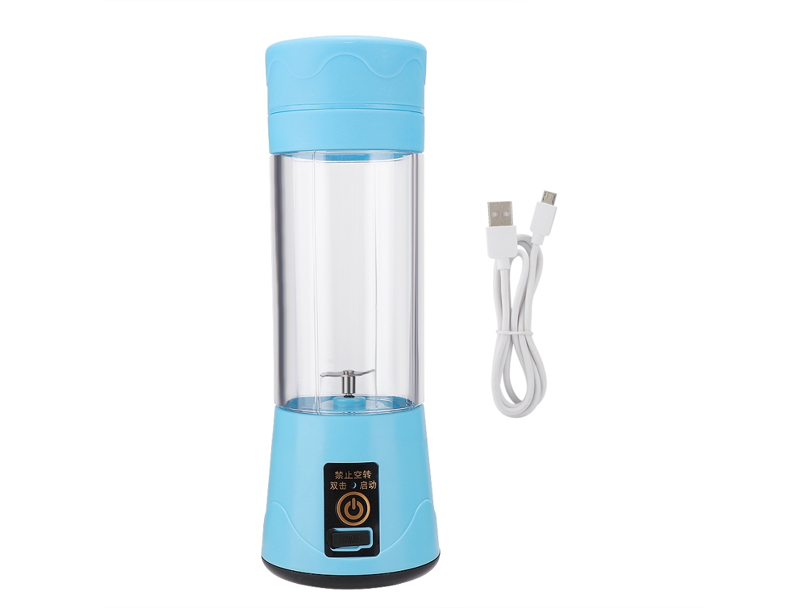 Liquidificador elétrico portátil Slowmoose Mini USB 380ml com 4 lâminas (azul)
