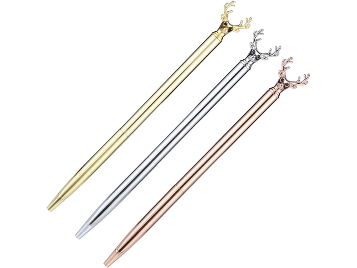 Conjunto De 12 Canetas Esferográficas Decorativas Nuobesty Em Metal