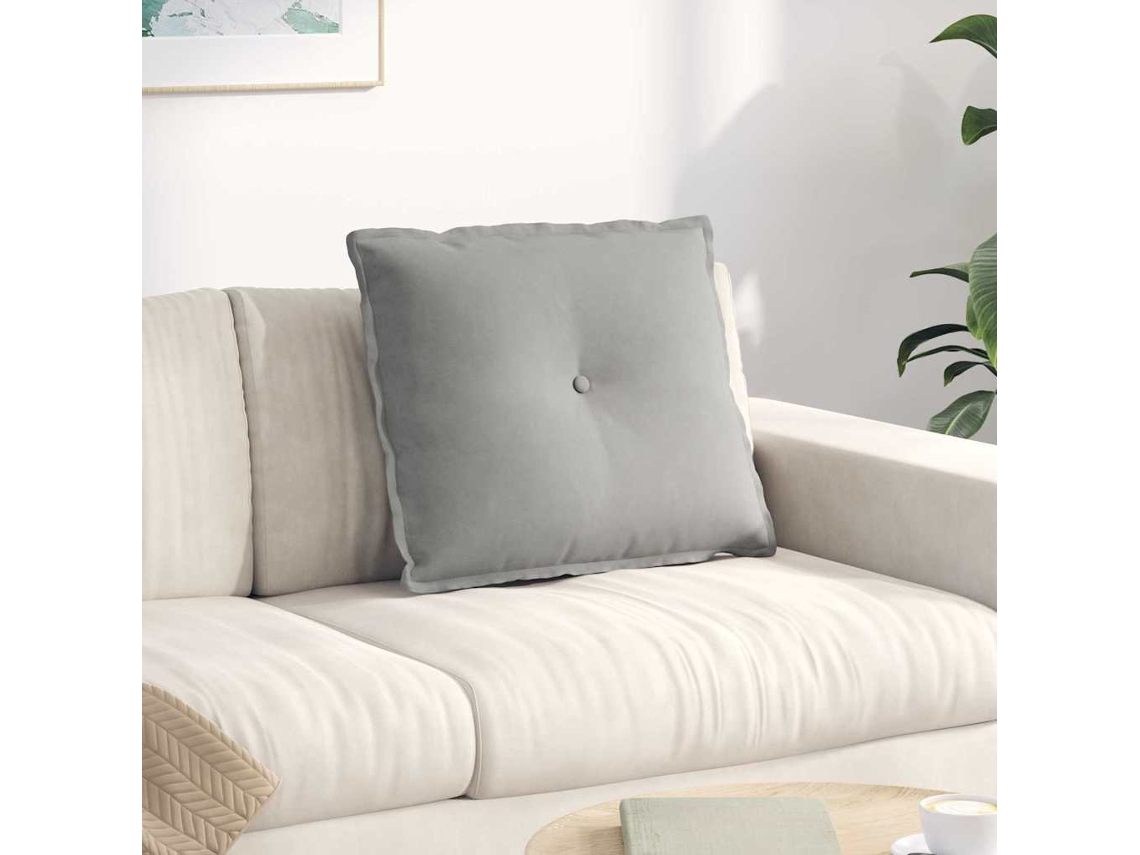 Vidaxl Travesseiro Para Costas Cinzento-claro 60 X 50 Cm
