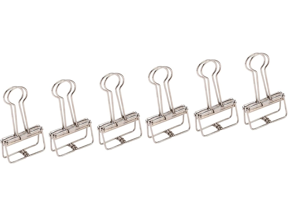 50 Clipes Metálicos Resistentes para Pasta, Clipes de Papel para Documentos e Contabilidade, Design Vazado De 3, 3cm Prata