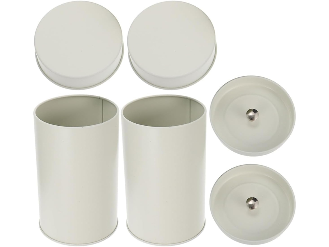 Conjunto Didiseaon Com 2 Recipientes Para Chá E Açúcar, Latas De Metal Cor Marfim Com Vedação Hermética E Design