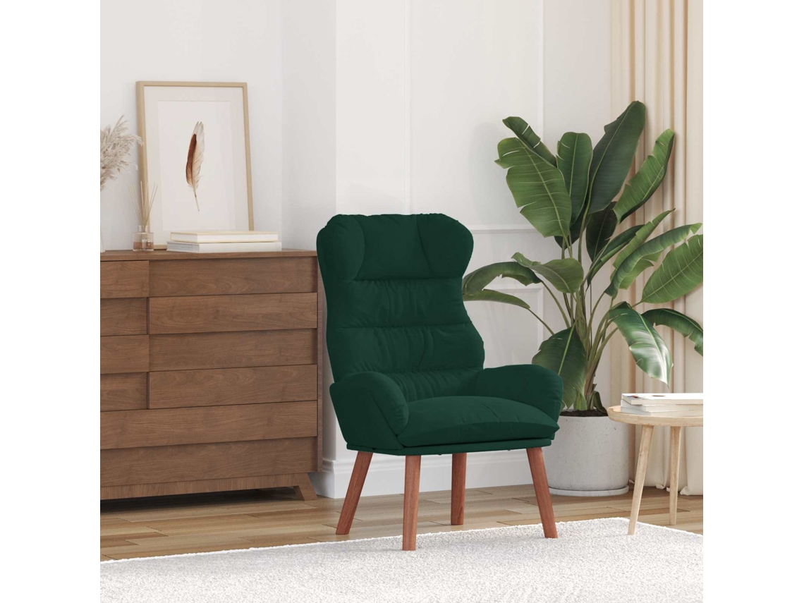 Vidaxl Poltrona Verde Escuro 69 X 74 X 93 Cm Veludo