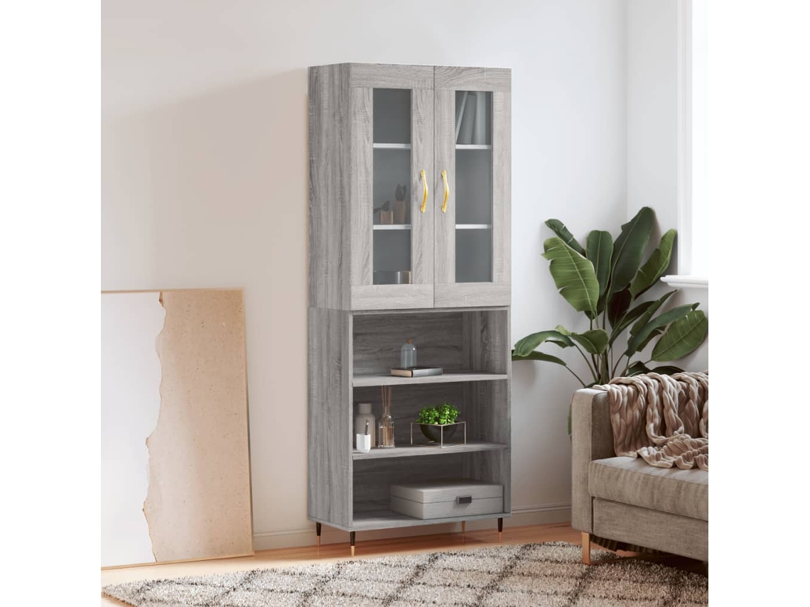 Armario alto 69,5x34x180 cm Derivados de madera Gris Sonoma