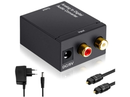 Áudio estéreo analógico RCA L/R para 3 Yizhood preto