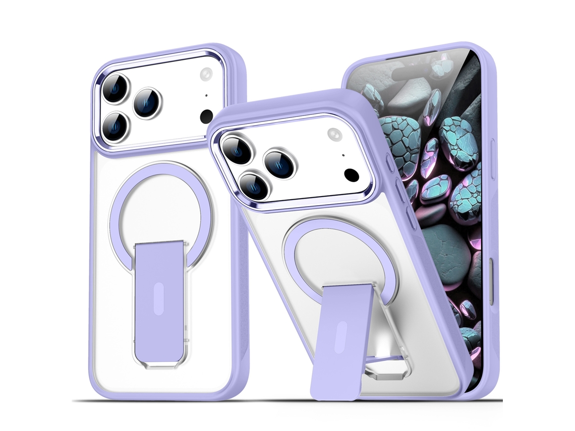 Capa Magnética Hibbent Para Iphone 18 Pro Com Suporte (roxo)
