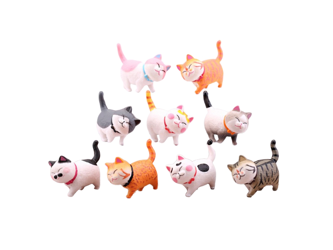Conjunto de 9 Figuras Cheese Cat XIAOMOYU