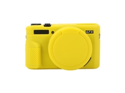 Capa Protetora de Silicone Macio para Canon Powershot G7x Mark Ii / G7x Ii / G7x2 com Tampa de Lente Amarela XIAOMOYU
