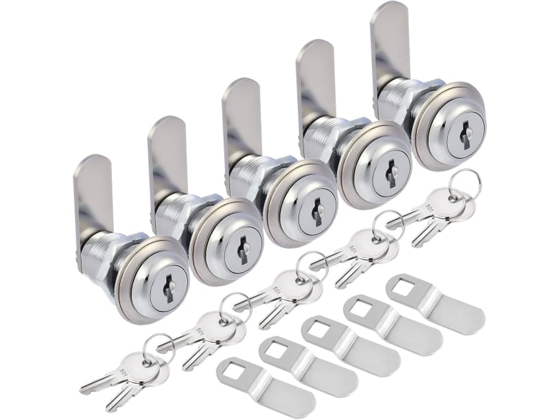 Fechaduras De Came Para Armário Com Trava, 1- 1/ 8 Polegadas, Conjunto De 5 Unidades
