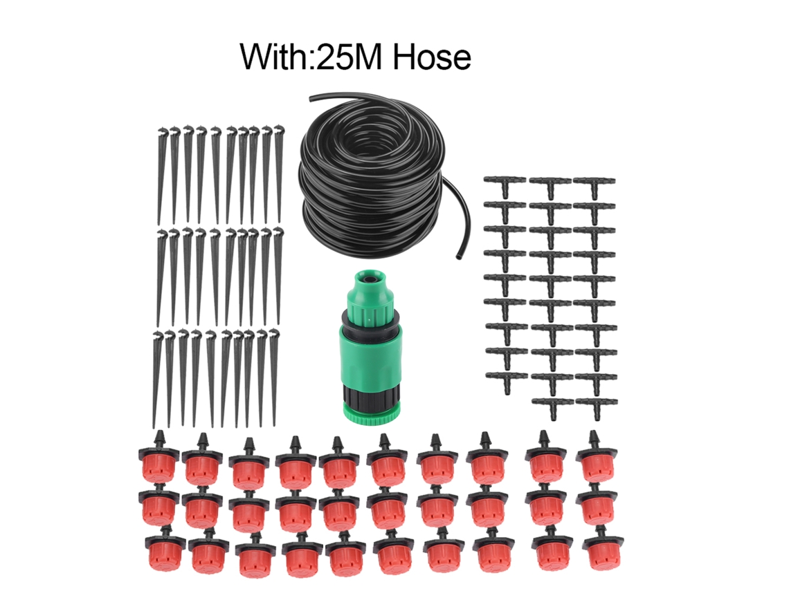 Kit Micro Irrigação Jardim Gramado Estufa Mangueira 25m Pvc S/MARCA