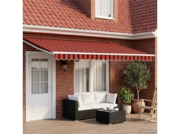Vidaxl Toldo Retrátil Elétrico Laranja, Castanho, Branco 5 X 3 M