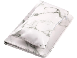 Apoio de mão confortável em PU branco para manicure, protege a mesa.