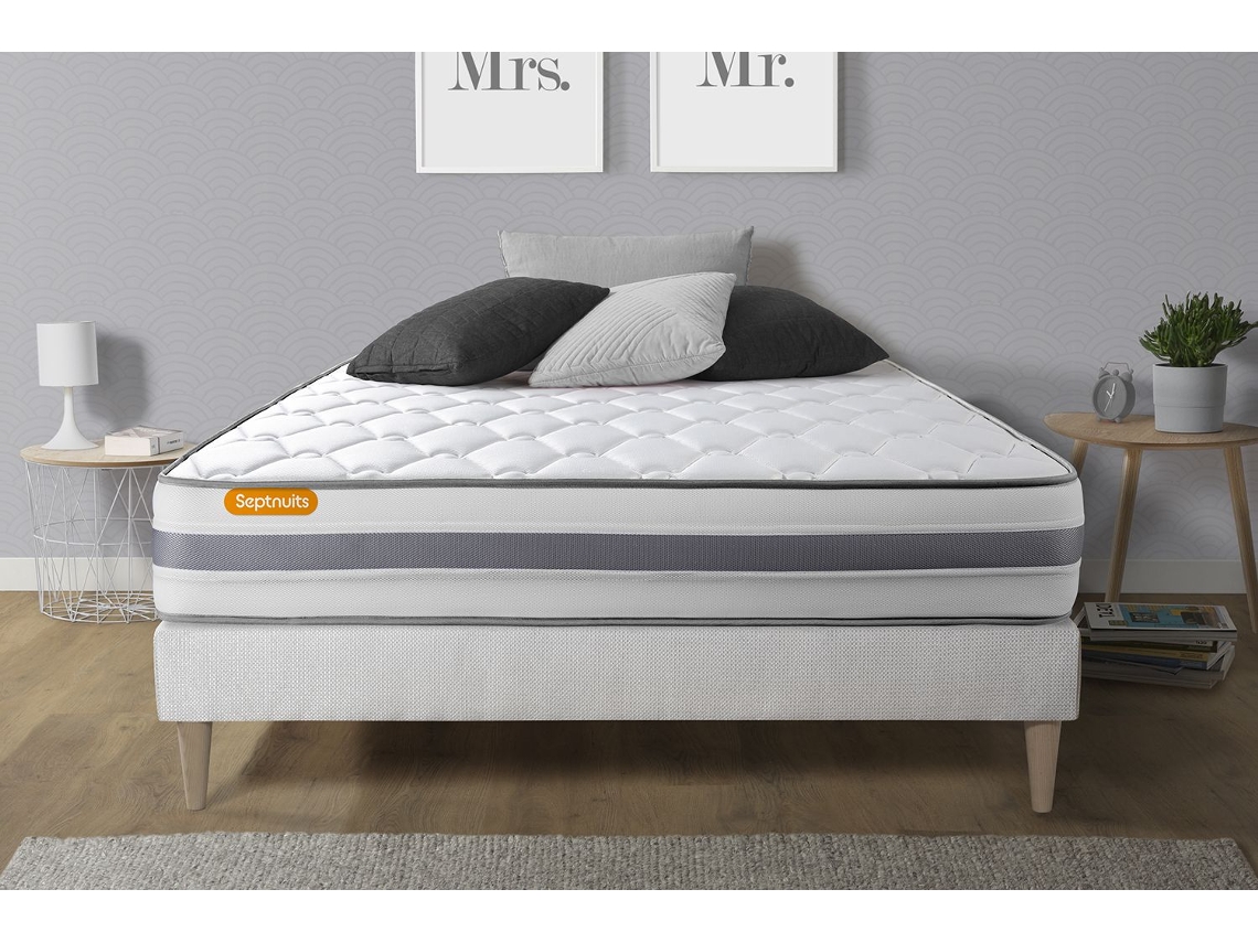 Colchão Base Memo Spring SEPTNUITS Espuma com memória Branco (140x190cm)