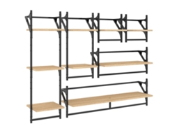 Wall Shelf Set, Wall Shelf Sets Vidaxl Marrom Madeira Processada (n/a)