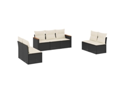 Garden Sofa Set, Garden Sofa Sets Vidaxl Preto Rattan / Vime (n/a)