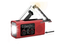 Rádio de Emergência Multifuncional com Banda Am/fm Manivela Iluminação Carga Solar Prevenção Desastres Laranja GOKOCO