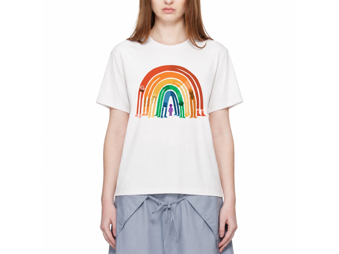 Rockinstone A Bendy Rainbow Of Love Madden Illustration T-shirt Unique Designer Style