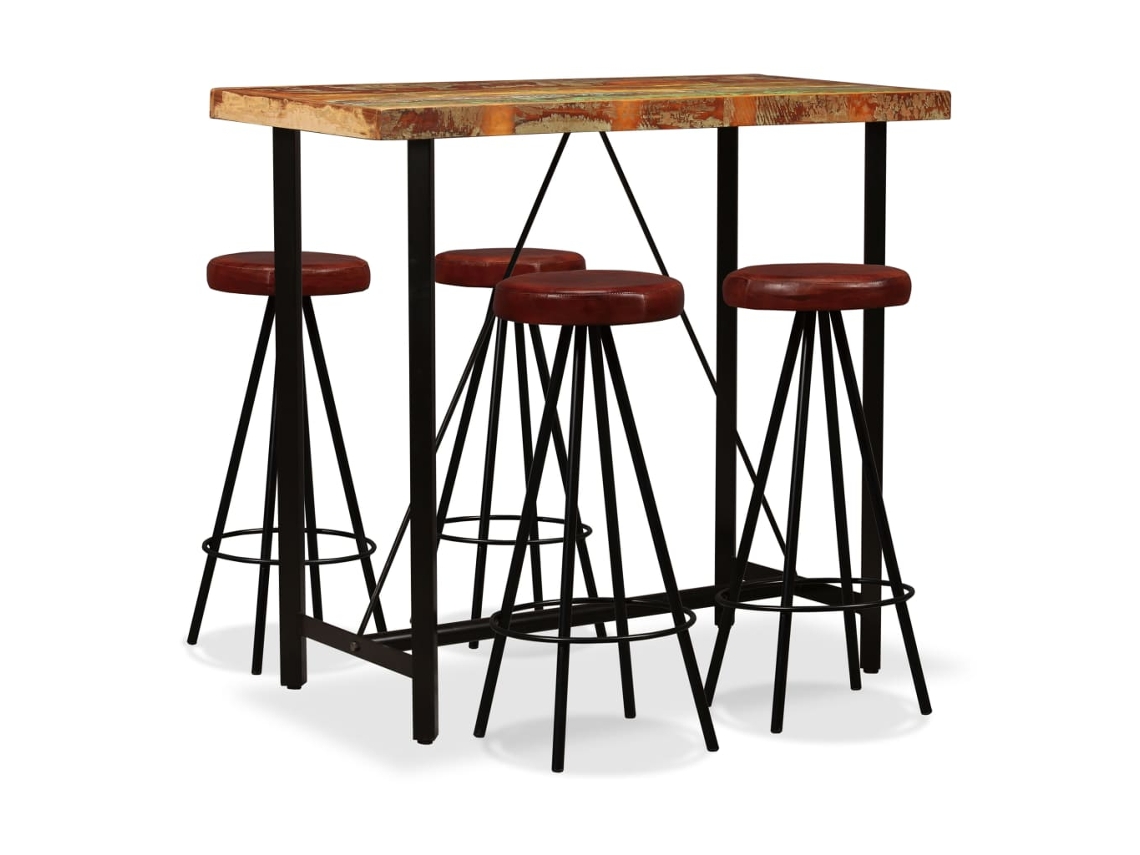 Bar Set, Bar Sets Vidaxl Marrom Couro
