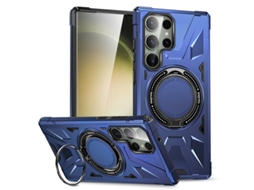 Capa Para Samsung Galaxy S25 Ultra Suporte Anel Dual Layer Azul Czhhmart