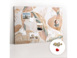 Lousa De Cortiça Padrão De Folhas Da Natureza Para O Escritório Espelharte (120x80 Cm)