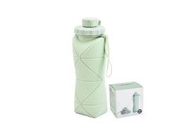 Garrafa de Água Silicone Segura 600ml Verde Camping Esportes