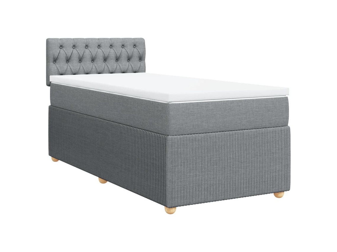 Box Spring Bed, Box Spring Beds Vidaxl Cinzeto Tecido (100 X 200 Cm)
