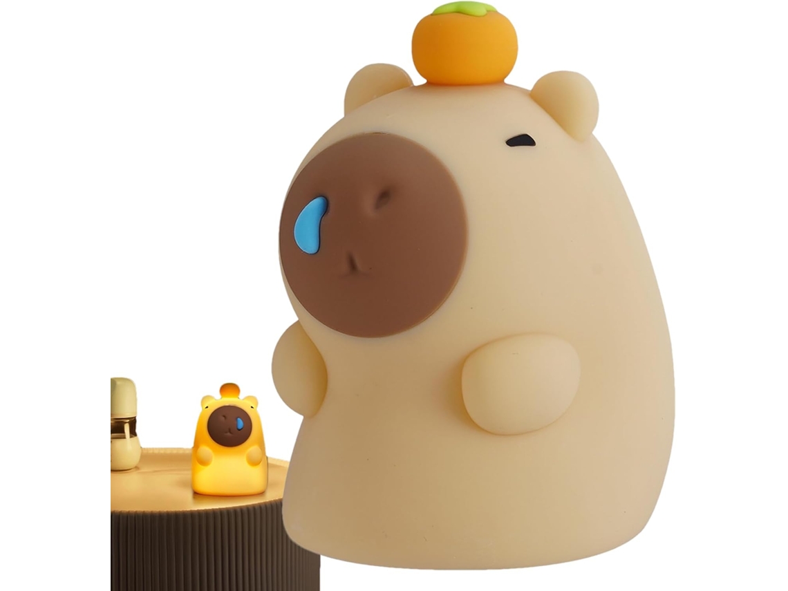 Luminária Noturna Fofa De Capivara Recarregável Com 3 Níveis