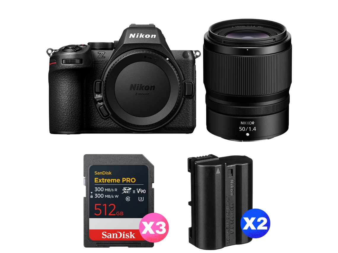 Z5 Ii + 50mm F/1.4 + 3 Sandisk 512gb Extreme Pro Uhs ii Sdxc + 2 Nikon En el15c + Ebook “20 Dicas para Fotos Que Impressionam” NIKON
