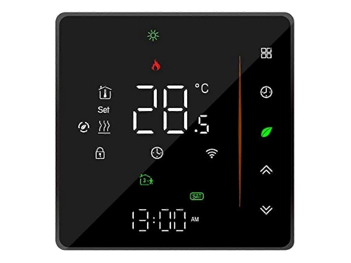 Lurelia Termostato Inteligente Wi-fi, Controlador De Temperatura Programável Semanalmente, Suporta Tela Sensível Ao Toque 3a, Preto