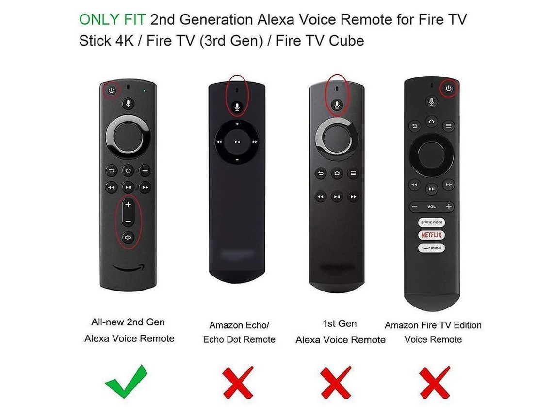 Yuru capa de Silicone para Controle Remoto do Amazon Fire Tv Stick 4k 2ª Geração Resistente a Quedas Azul