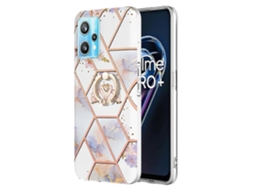 Capa Com Suporte De Anel De Tpu Com Estampa De Flor De Mármore Para Oppo Realme 9 Pro 5g