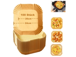 Papel Manteiga Para Fritadeira A Ar Quente, 100 Unidades De 20-24 Cm, Antiaderente, Assadeiras Descartáveis ​​para Quente.