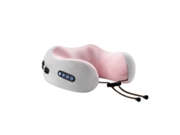 Almofada Massageadora Cervical Formato U, para Alívio de Dores Musculares, com Controle de 4 Botões, Rosa AQUAFORGE