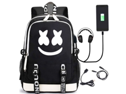 Mochila Escolar, Estilo Gamer, Grande Capacidade, Porta Usb, Aulas