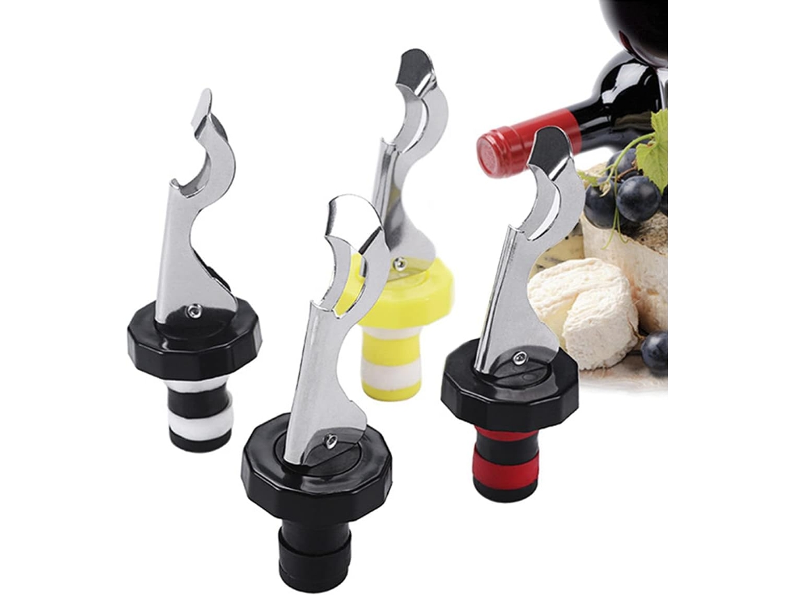 Pacote com 4 Rolhas Universais BRILVIBERA para vinho e champanhe com alavanca