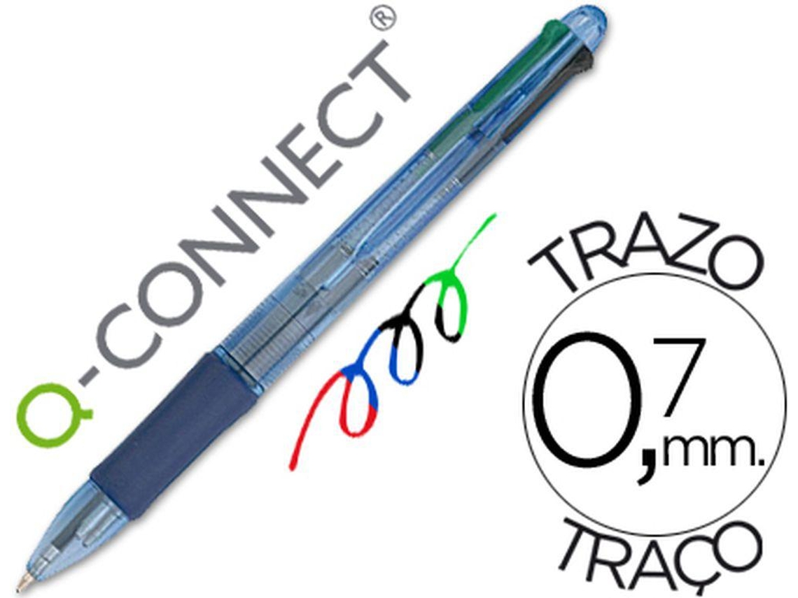 Esferográfica Q Connect. 4 em 1. com As Cores Azul. Preto Verde e Ve0