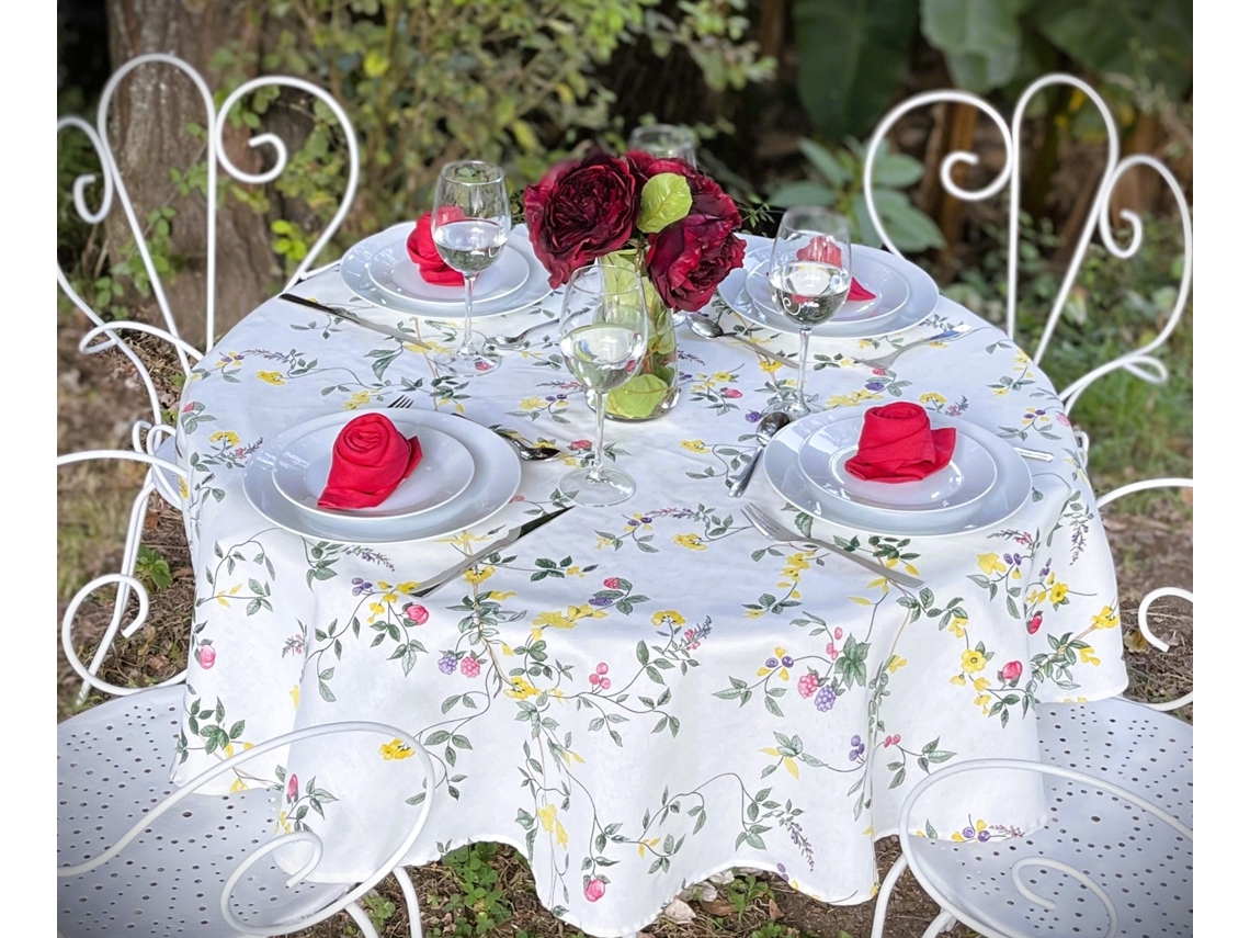 Toalha De Mesa Redonda ILMH BY I LOVE MY HOME 150cm - Padrão Floral