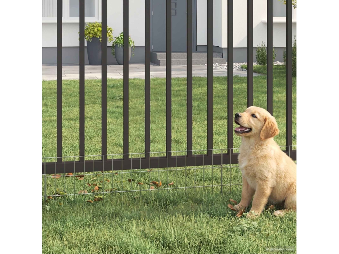 Vidaxl Cerca De Jardim Com Estacas 24 Pcs 95 X 30 Cm Mesh Prateado