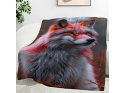Manta Animal Raposa Vermelha 100x130 Cm Multifuncional Macia e Aconchegante de Flanela para Cama Cobertor Coch