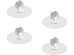 Conjunto De 4 Puxadores Transparentes Acrílico Para Armários, Puxadores De Gaveta Transparentes Com Pregos Para Vidro