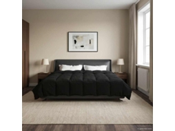 Vidaxl Duvet De Ano Inteiro 240 X 220 Cm 4 Estações Preto Respirável