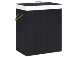 Vidaxl Cesto Para Roupa Suja C/ 2 Secções 100 L Bambu Preto