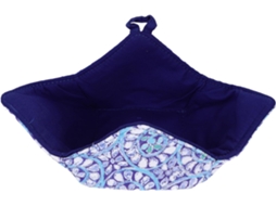 Suporte Para Tigela De Micro-ondas Azul, Feito De Algodão E Esponja Reutilizáveis, Com Isolamento Térmico.